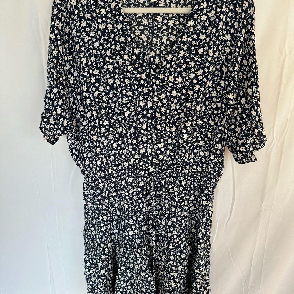 Pinch Navy and White Floral Dolman Sleeve Sundress